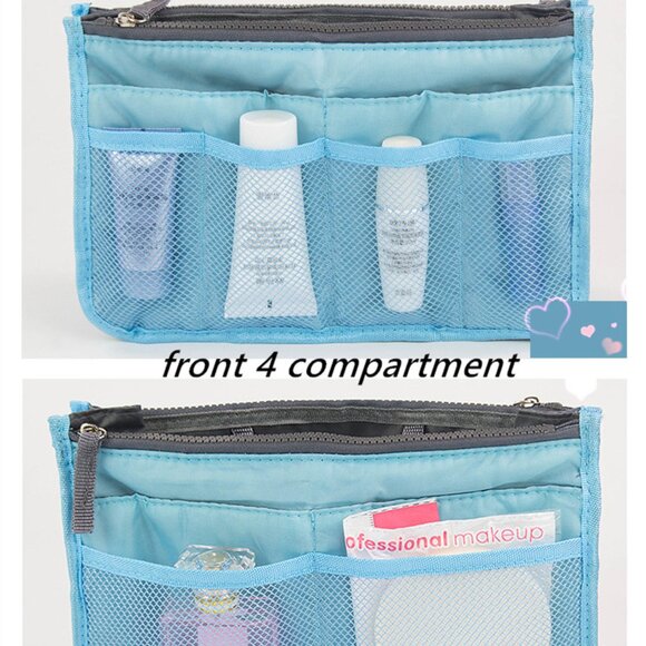 Purse Organizer/ Handbag Insert / Divider /Cosmetic Case/Aqua - NWT - Picture 6 of 11